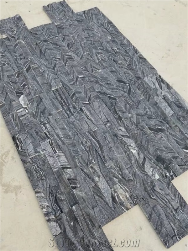 Black Wood Vein Marble Stone Veneer Ledge Stone