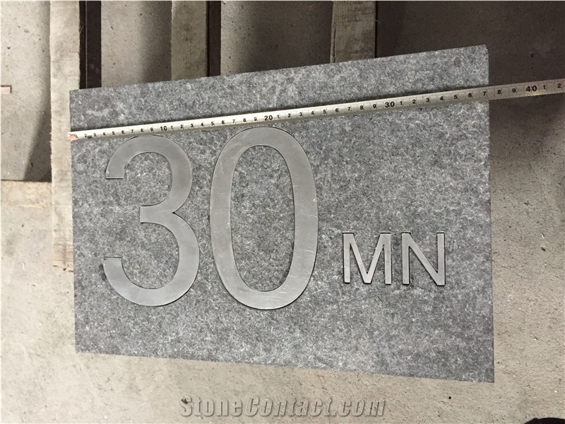 China Black Basalt Fuding Black Oriental Black Crystal Black Basalt Pavers with Stainless Steel Pattern Marker
