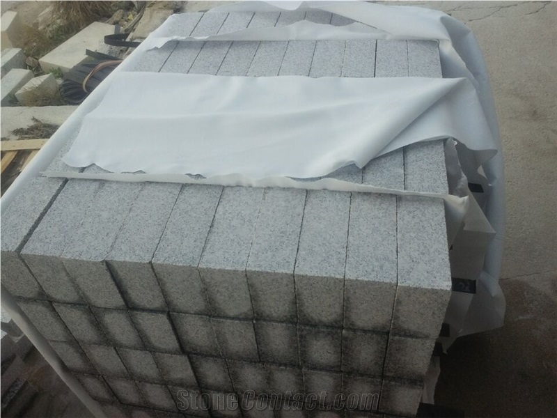 Huian G603,Bush Hammered Surface,Padang Crystal Granite,Padang Crystal White,G603 Granite,Bianco Crystal Cobble Stone,Paving Sets,Walkway Pavers,Cube Stone,Floor Covering,Garden Stepping Pavements