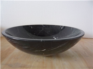 Oriental Black Marquina Marble Sink Washbasin