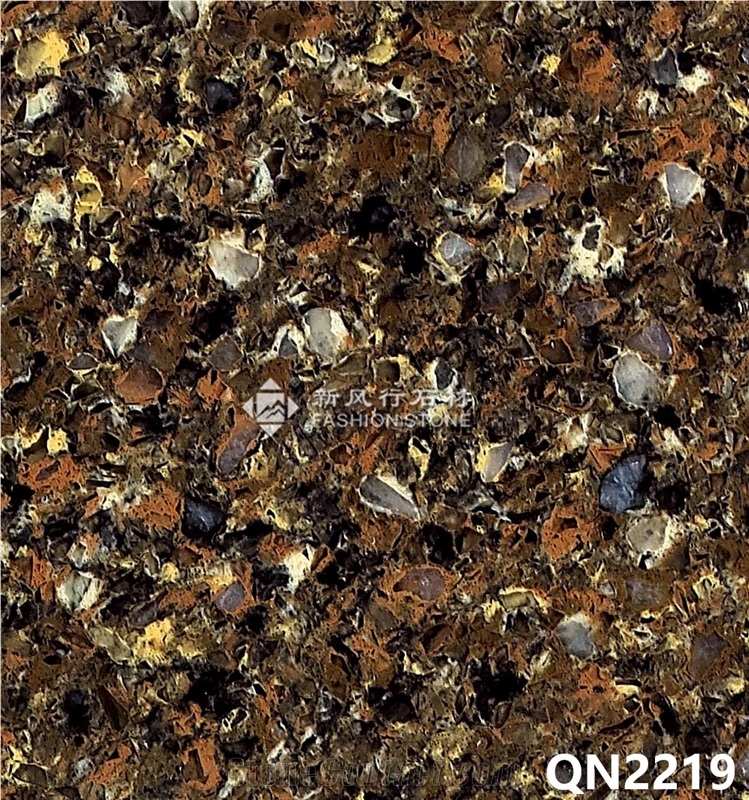 Multicolor Quartz Stone/Manmade Stone for Kitchen Counter Tops/ Kitchen Island Tops/Bath Vanity Tops,Foshan,China.