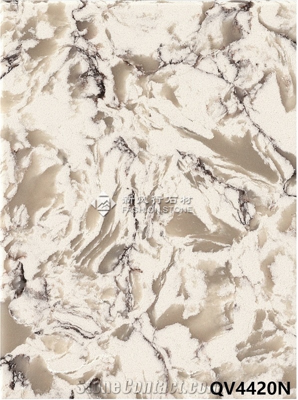 Quartz Stone Slab&Size for Manmade Stone,Kitchen Counter Tops/ Island Tops,Bath Vanity Tops,Foshan,China.