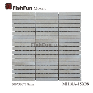 Marble Mosaic 15*98*7.8, Galala Marble Mosaic, Yellow Marble Mosaic, Polished Surface, Garden & Balcony Marble and Glass Mosaic, Kitchen Marble and Glass Mosaic
