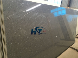 2652-1 Grey Sparking Quartz Series, Glass and Mirror Quartz Stone, Quartz Surface, Quartz Stone Manufacturer