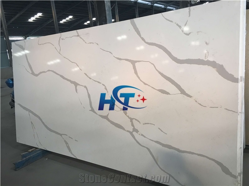 998-Fine Line Calacatta White Quartz Slab in China, 2cm Calacatta White Engineered Quartz Slabs in Canada,3cm Solid Surface Calacatta White Quartz for Kitchen,Caesarstone Calacatta White Quartz