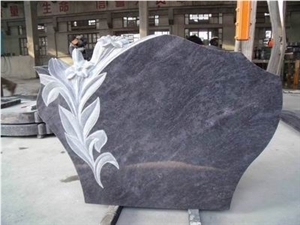 Bahamas Blue European Popular Style Granite Tombstone Sculptured Statue,Hand Carving for Outdoor & Garden