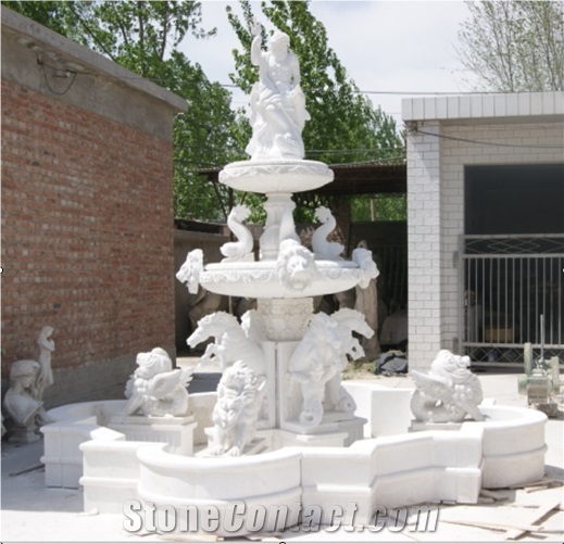 China White Marble Sculptured Fountain&Granite Floating Sphere Fountain&Handcarved Exterior Fountains for Garden Decoration& Large Garden Water Fountain