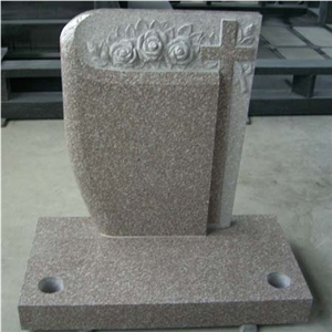 G664 Cross European Popular Style Granite Tombstone Sculptured Statue,Hand Carving for Outdoor & Garden
