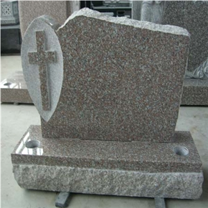 G664 Cross European Popular Style Granite Tombstone Sculptured Statue,Hand Carving for Outdoor & Garden
