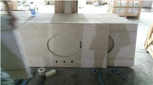 Moon Cream Beige Marble Vanity Top/Bathroom Top,Turkish Beysehir Beige Marble