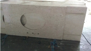 Moon Cream Beige Marble Vanity Top/Bathroom Top,Turkish Beysehir Beige Marble