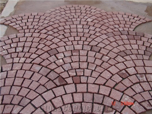 Natural Red Porphyry Cube Stone(No Black Spot)Dayang Red Porphyry Cube Stone,G699 Granite Cobble Paver/Red Granite,Putian Red,Dayang Red Porphyry Cube Stone,G699 Granite/Natural Granite Patio Paving