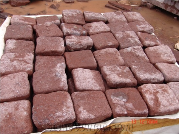 Natural Red Porphyry Cube Stone(No Black Spot)Dayang Red Porphyry Cube Stone,G699 Granite Cobble Paver/Red Granite,Putian Red,Dayang Red Porphyry Cube Stone,G699 Granite/Natural Granite Patio Paving