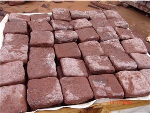 Natural Red Porphyry Cube Stone(No Black Spot)Dayang Red Porphyry Cube Stone,G699 Granite Cobble Paver/Red Granite,Putian Red,Dayang Red Porphyry Cube Stone,G699 Granite/Natural Granite Patio Paving