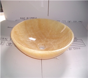 Onyx Yellow Round Sink/Bowl/Wash Basin and Bathroom Sink/Round Wash Basin and Bathroom Sink/ Washbasin / Bathroomsink