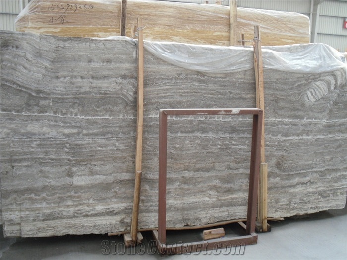 Silver Light Travertine Tiles & Slabs, Afyon Silver Travertine Floor Tiles, Grey Travertine Wall Tiles