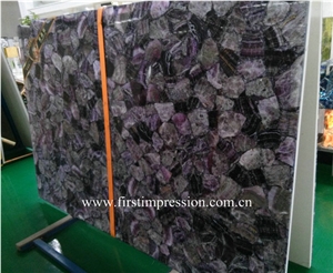 Amethyst Semiprecious Slab Backlit, Lilac Grystal Semi-Precious Stone Tops, Purple Crystal Stone Panels, Semi Precious Stone Slabs, Violet Crystal Gemstone,Purple Gemstone Luxury Material