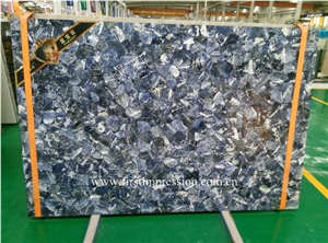 Azul Bahia Semi Precious Stone Slabs ,Azule Bahia Gemstone Slabs ,Blue Semiprecious Stone Slabs,Brazil Azul Bahia Granite Slab,Natural Blue Luxury Stone Slab