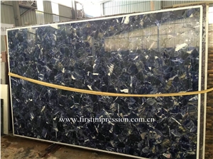 Azul Bahia Semi Precious Stone Slabs ,Sodalite Blue Jasper Backlit,Azule Bahia Gemstone Slabs ,Blue Semiprecious Stone Slabs,Semi Precious Tiles,Gmestone Tiles,Gemstone Slabs, Semi Precious Slabs