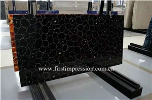 Black Agate Gemstone Slab /Black Semiprecious Stone Countertop/Black Agate Semi Precious Stone/Precious Stone Slabs