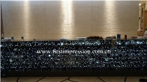 Black Agate Slab /Black Semiprecious Stone Countertop/Black Agate Semi Precious Stone/Precious Stone Slabs