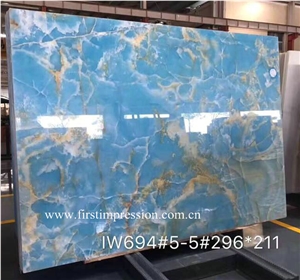 Blue Onyx Slab /Blue Onyx Tiles/Onyx Tiles /Onyx Slabs/Onyx Floor Tiles /Blue Onyx Backlit for Wall Tiles /Popular Blue Onyx /Onyx for Wall Panel