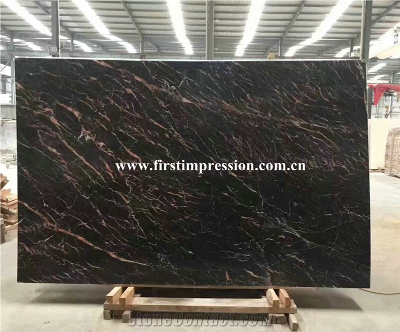 Cheap Tulip Brown Marquina Slabs/Brown St Laurent/Saint Laurent Brown Marble Slabs & Tiles/Tulip Marble Tiles & Slabs/China Tulip Marble Tiles & Slabs/Portoro Gold Marble/Gold & Jade Marble