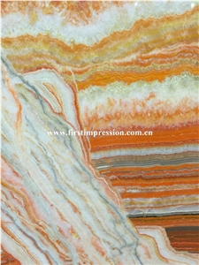 Cheapest New Polished Rainbow Onyx Slabs & Tiles/Multicolor Polished Onyx/Honey Onyx/Wholesale Low Price High Quality Turkish Rainbow Onyx Slabs&Tiles for Interior Wall and Background Decoration