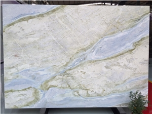 China New Polished Blue Dragon Veins Marble Slabs and Tiles/Green Seawave Marble Slabs/Changbai Jade Marble Panels/Bookmatching Marble Slabs