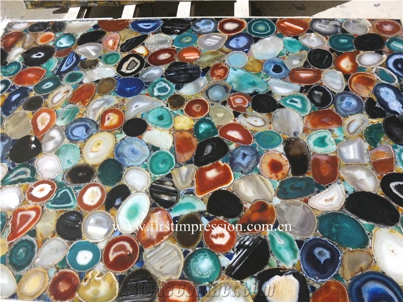 Colorful Agate Slab,Colorful Agate Semi Precious Stone Panels,Semi Precious Stone Wall Tiles ,Gemstone Slabs ,Colorful Agate Slab & Tiles Polished Multicolor Agate Semiprecious Stone