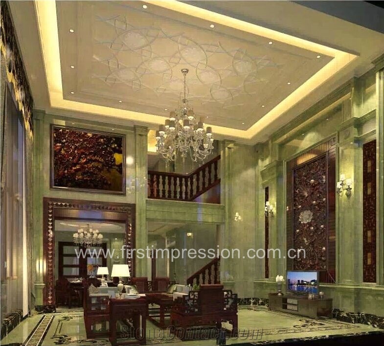 Dandong Green Marble Slab /China Green Marble /Ming Green Marble Slab and Tiles /Green Marble Tiles