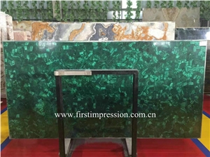 Green Malachite Semi Precious Stone Panels/Green Malachite Semi Precious Slabs/Green Gemstone Flooring Tiles / Green Malachite Semi Precious Stone Wall Tiles/Green Malachite Table Top