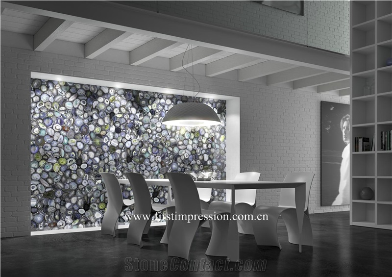 Grey Agate Slab & Customized /Gemstone Floor Covering/Light Grey Semi Precious Stone Panels/Semi Precious Stone Flooring/Gemstone Interior Decoration/Polished Brazil Agate Semiprecious Stone Big Slabs