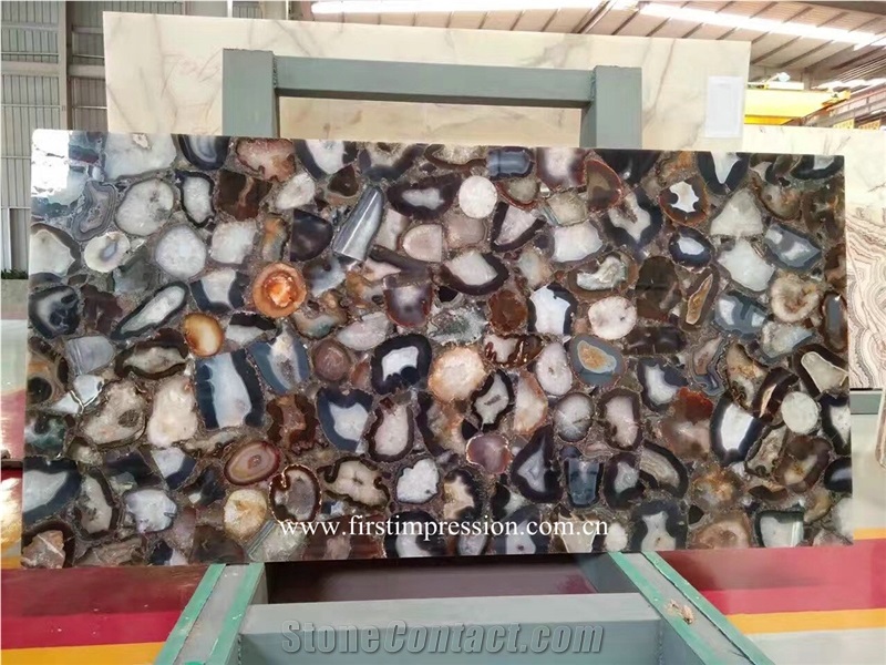 Grey Agate Slab Semi Precious Stone Wall Panels /Grey Semi Precious Stone Wall/Grey Agate Gemstone Slab /Semiprecious Stone Slabs/ Semiprecious Stone Tiles