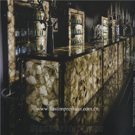 Grey Quartz Gemstonee Bar Top Backlit ,Smoke Crystal Semi Precious Stone Wall Tiles ,Semiprecious Stone Panels,Grey Gemstone ,Precious Stone Slabs,Grey Gemstone Bar Top,Grey Quartz Semi Precious Top