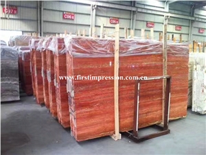High Quality & Best Price Red Travertine Tiles & Slabs/New Polished Travertine Floor Covering Tiles/Walling Tiles/Travertine Big Slabs