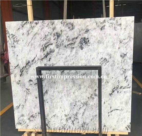 Hot Ice Blue Crystal Slabs & Tiles/Black Vein Light Transfer Bookmatch Stone Slabs/Tiles/Cut to Size/Project/Wall Cladding/Background/Interiol Decoration Stone
