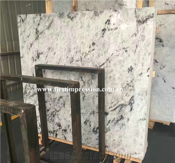 Hot Ice Blue Crystal Slabs & Tiles/Black Vein Light Transfer Bookmatch Stone Slabs/Tiles/Cut to Size/Project/Wall Cladding/Background/Interiol Decoration Stone
