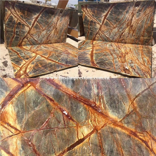 Hot Popular Brown Marble/New Polished Best Price Rain Forest Gold Marble Tiles &Slabs/Brown Marble Floor Tiles/Wall & Floor Covering Tiles