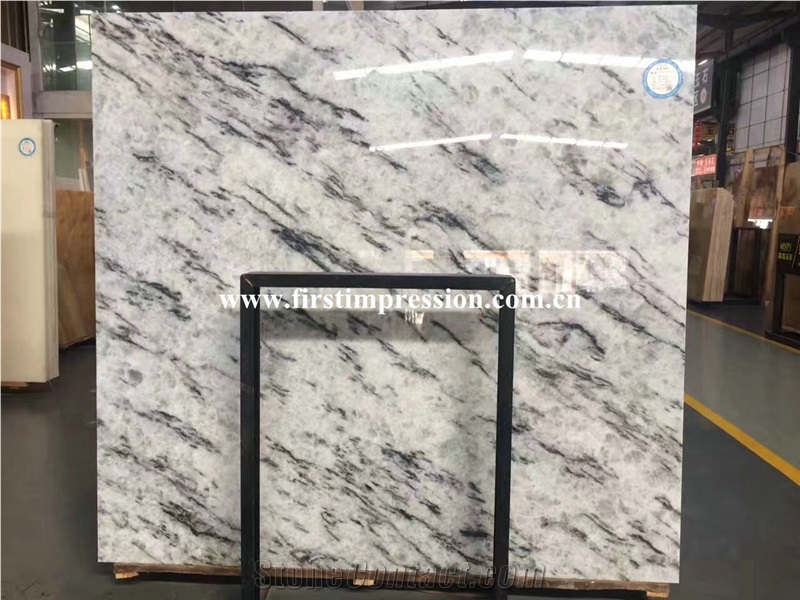 Ice Blue Crystal Marble Slabs & Tiles/Black Vein Light Transfer Bookmatch Stone Slabs/Tiles/Cut to Size/Project/Wall Cladding/Background/Interiol Decoration Stone