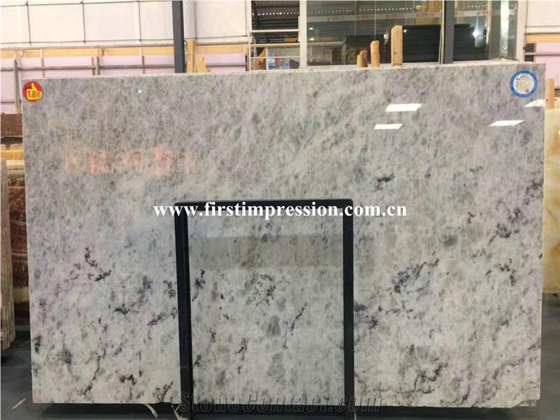 Ice Blue Crystal Marble Slabs & Tiles/Black Vein Light Transfer Bookmatch Stone Slabs/Tiles/Cut to Size/Project/Wall Cladding/Background/Interiol Decoration Stone
