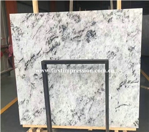 Ice Blue Crystal Marble Slabs & Tiles/Black Vein Light Transfer Bookmatch Stone Slabs/Tiles/Cut to Size/Project/Wall Cladding/Background/Interiol Decoration Stone