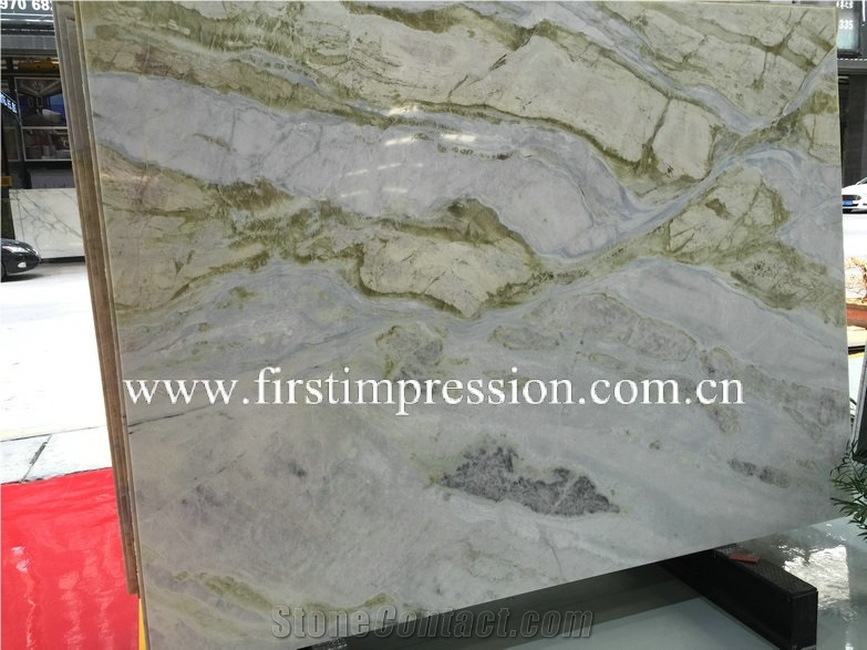 Light Blue Marble Slab/Light Yellow Marble Slab and Tiles /Changbai Jade Marble Slab /Marble Tiles for Wall Covering