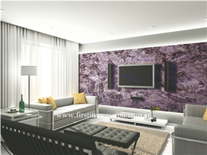Lilac Grystal Semi-Precious Stone Tops,Amethyst Semiprecious Slab Backlit, Purple Crystal Stone Panels, Semi Precious Stone Slabs, Violet Crystal Gemstone,Purple Gemstone Luxury Material