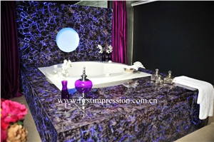 Lilac Grystal Semi-Precious Stone Tops,Amethyst Semiprecious Slab Backlit, Purple Crystal Stone Panels, Semi Precious Stone Slabs, Violet Crystal Gemstone,Purple Gemstone Luxury Material