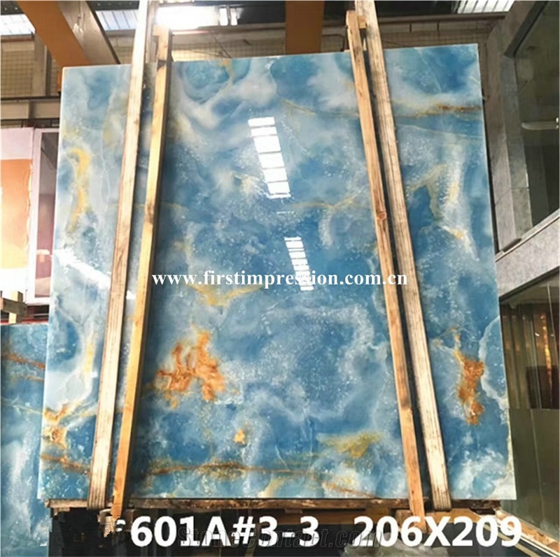 Luxury High Quality & Best Price Blue Onyx Slabs & Tiles/New Polished Blue Onyx Floor Covering Tiles/Beautiful Blue Onyx Big Slabs