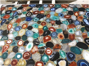 Multicolor Agate Semiprecious Stone,Colorful Agate Slab,Colorful Agate Semi Precious Stone Panels,Semi Precious Stone Wall Tiles ,Gemstone Slabs ,Colorful Agate Slab & Tiles
