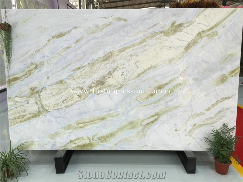 New Polished Changbai White Jade/Blue River/Chinese Natural Stone Products/Marble Slabs & Tiles/Cut to Size/Transparency/Blue Color Marble Big Slabs