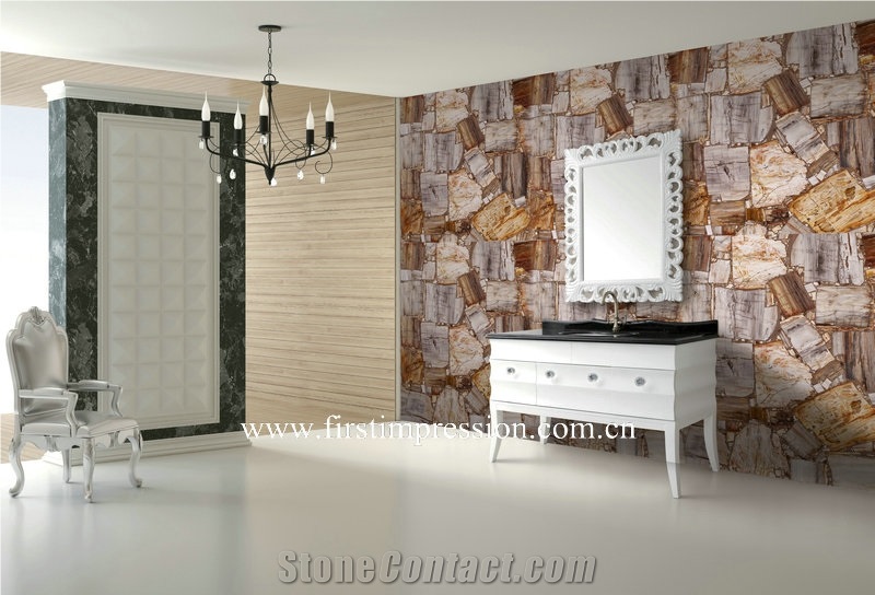Petrified Wood Countertop,Semi Precious Stone Panels,Semi Precious Stone Wall,Gemstone Slabs,Previous Stone Slabs,Petrified Wood Semi Precious Stone Slab & Tiles,Petrified Wood Gemstone Slab