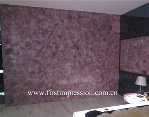 Pink Crystal Gemstone Home Decoration /Pink Crystal Interior Design/Crystal Pink Gemstone Wall Tiles